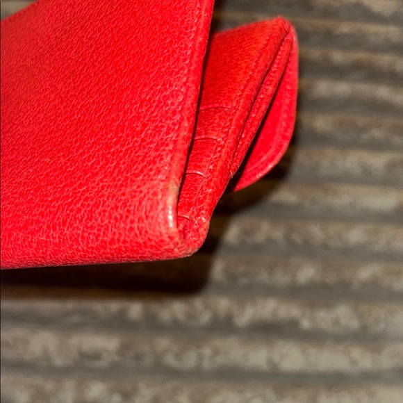 Vintage GUCCI Bifold belt wallet Leather RED - Picture 5 of 6